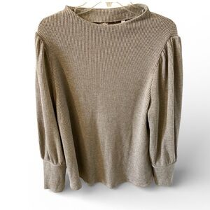 SOFT SURROUNDINGS Melina Waffle Pullover Sweater Heather Driftwood 1X